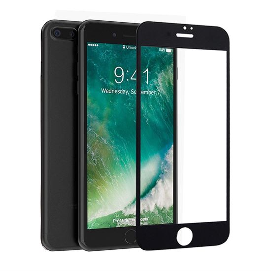 图片 日本HANATORA 花虎 3DKM系列 高品质苹果曲面钢化膜 3D弧边iphone7plus超强硬度全屏钢化玻璃膜 防爆手机贴膜 (iPhone7 Plus(5.5寸) 黑色)  日本